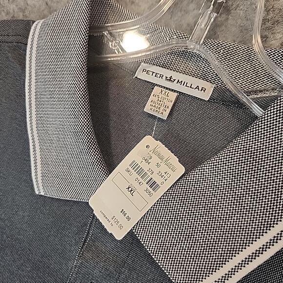 Peter Millar Mens Classic Fit Polo Shirt XXL with Pocket Cotton Pique NWT - Picture 3 of 10